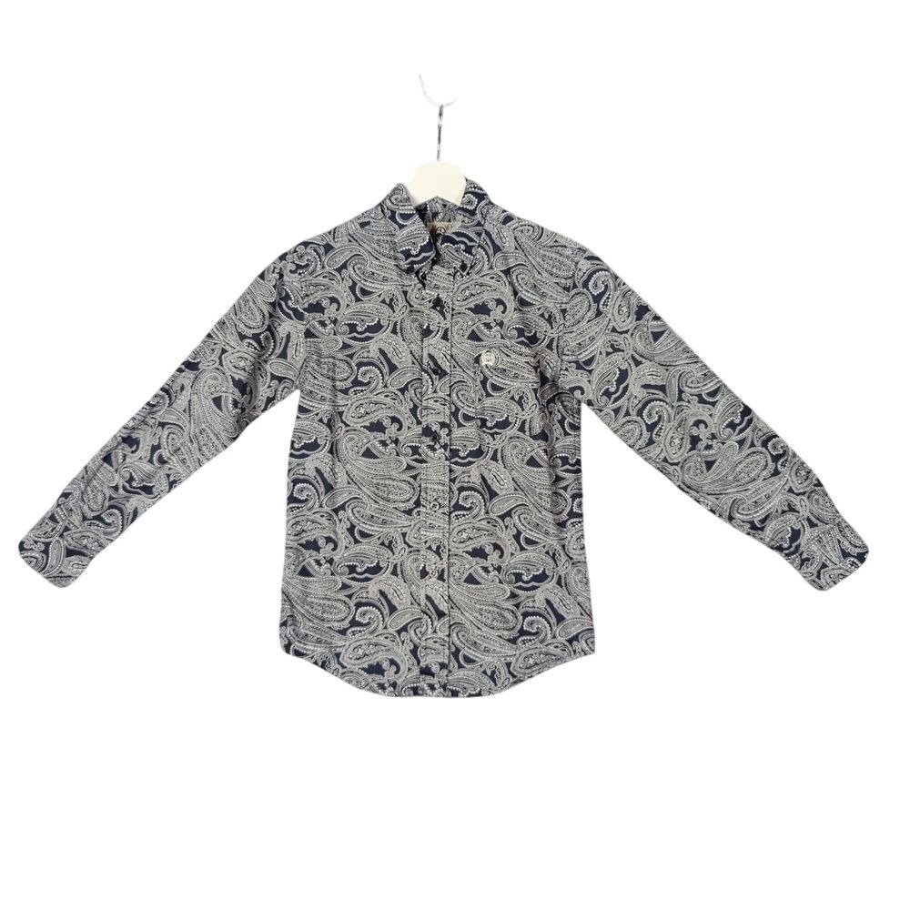 Cinch Boys Paisley Western Button Down Shirt Rodeo Style Long Sleeve Size M